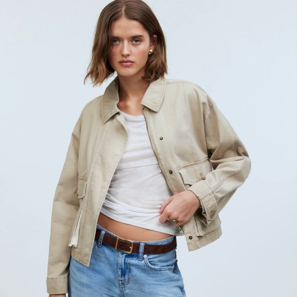 Madewell Cropped Cargo Jacket in Kirkham Wash - NWT
